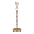 Base de Lámpara Bambú LED Recargable 30 cm – Oro Mate