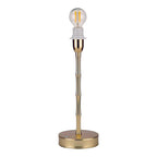 Base de Lámpara Bambú LED Recargable 30 cm – Oro Mate