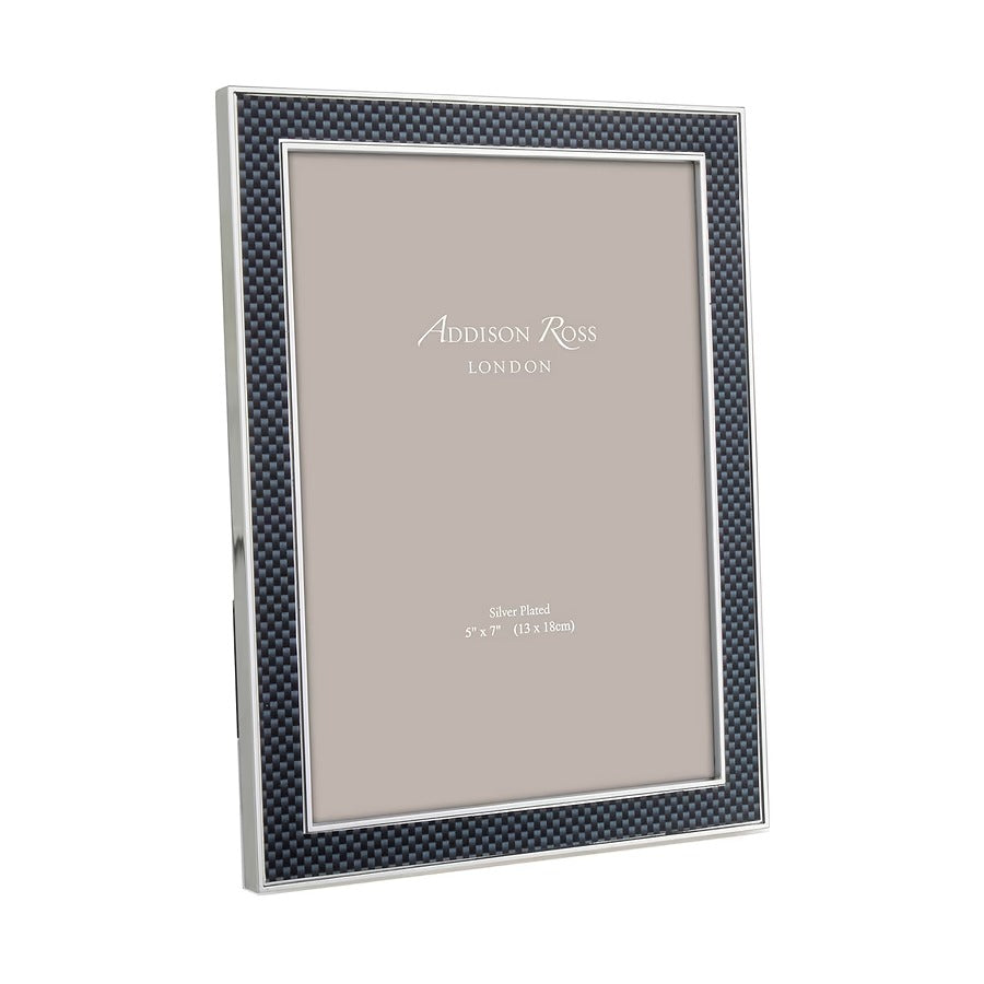 Carbon Fiber and Silver Picture Frame 5" × 7"