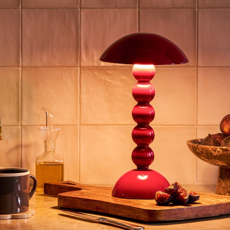 Lámpara LED Recargable Bobbin 30 cm – Rojo