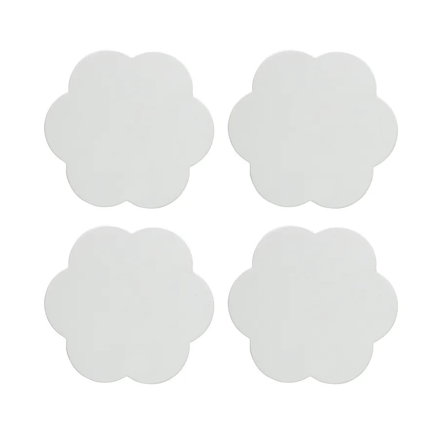 Posavasos Festoneados – Blanco, Set de 4