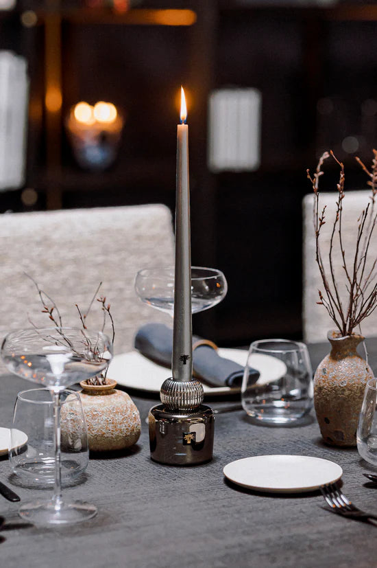 Les Exclusives Candle Holder Twins Platinum