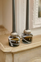 Candle Holder Twins Stones Agate