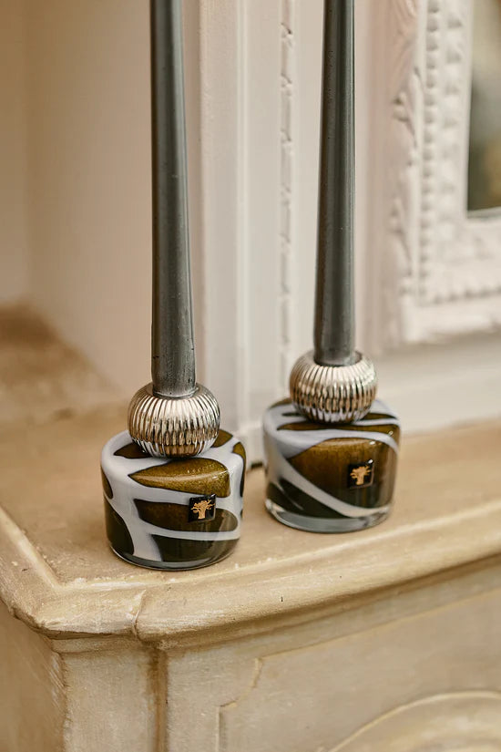 Candle Holder Twins Stones Agate