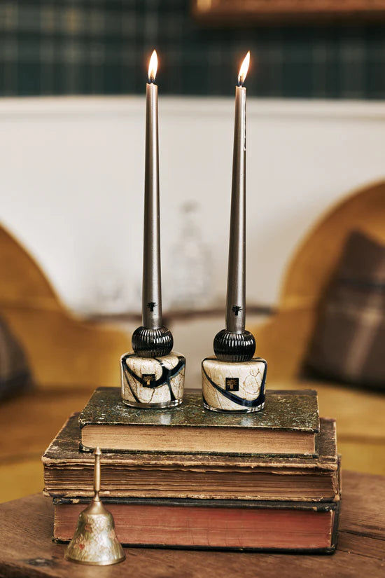 Candle Holder Twins Stones Lazuli