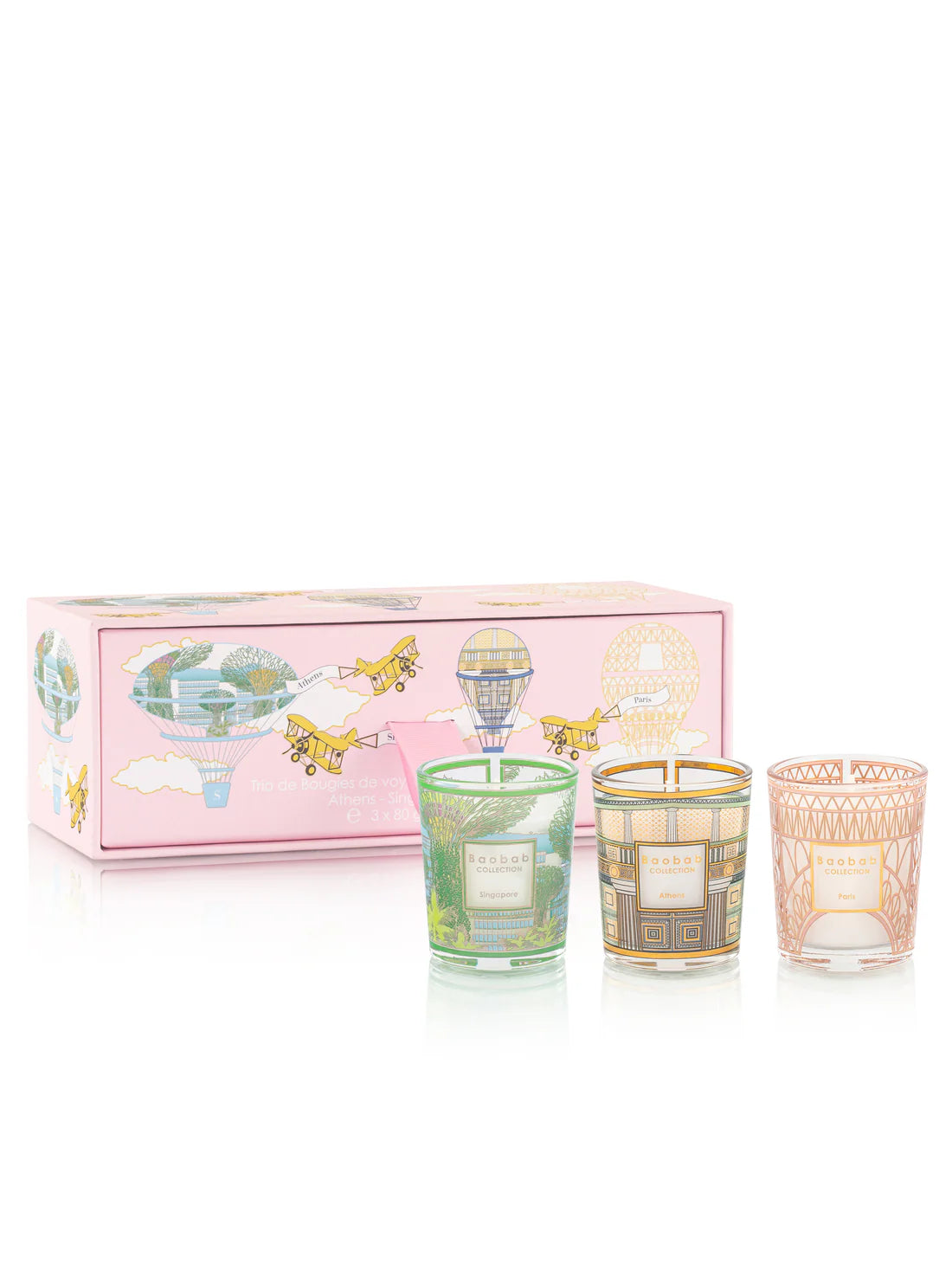 Trio Travel Candles Athens - Singapore - Paris 3x80 G