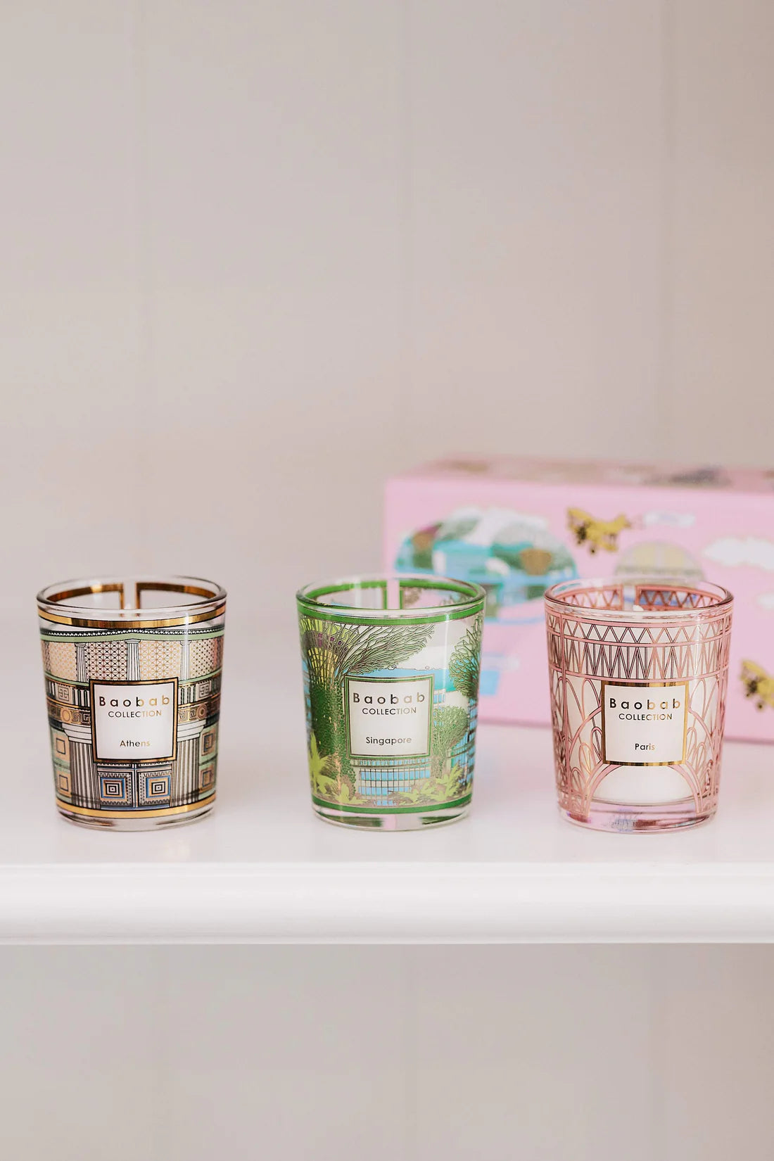 Trio Travel Candles Athens - Singapore - Paris 3x80 G