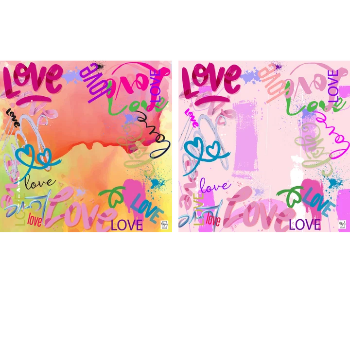 Love Graffiti Double-Sided Mahjong Mat