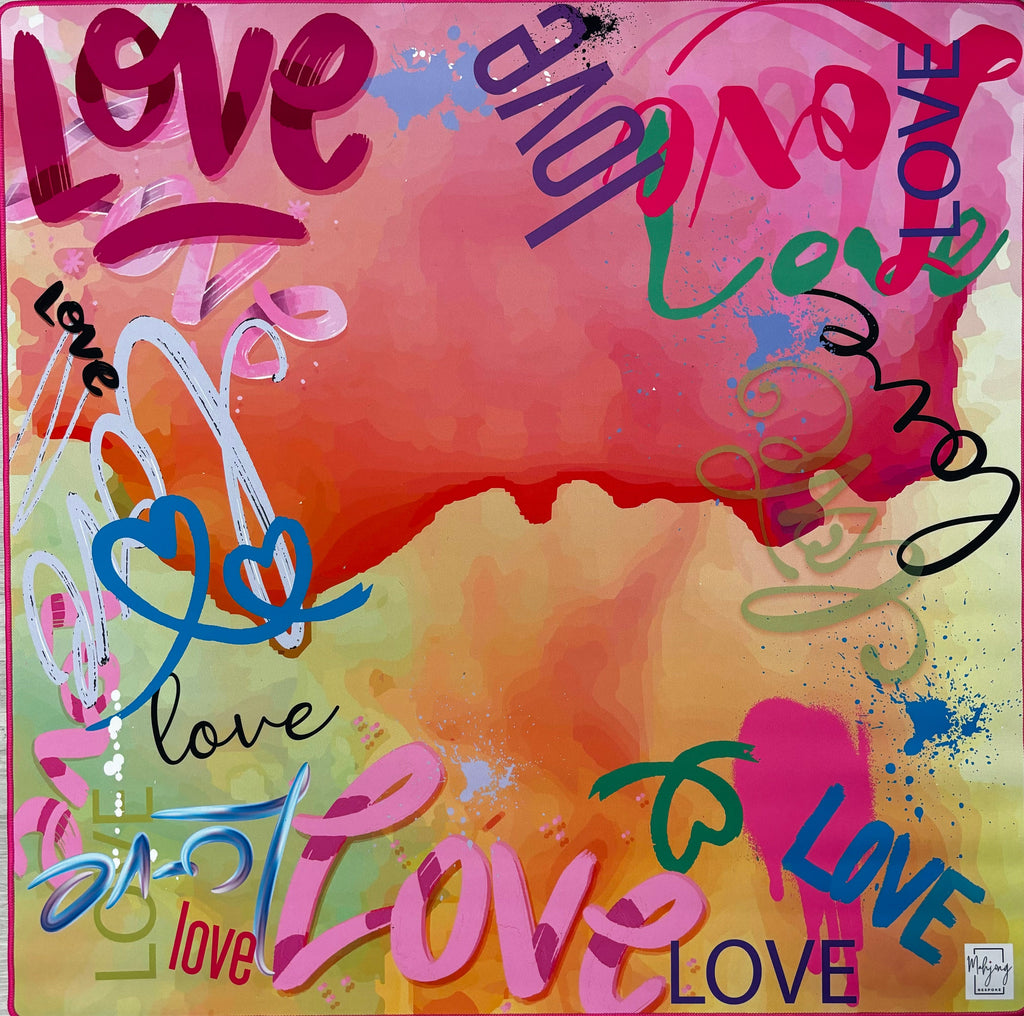 Love Graffiti Double-Sided Mahjong Mat