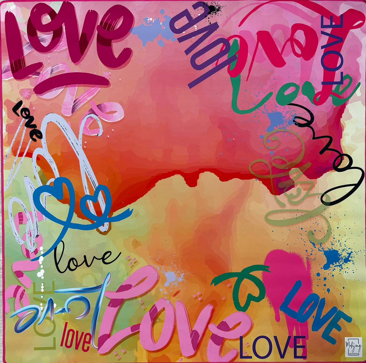 Love Graffiti Double-Sided Mahjong Mat