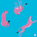 Tapete de Mahjong Flirty Leopards – Azul Vivo