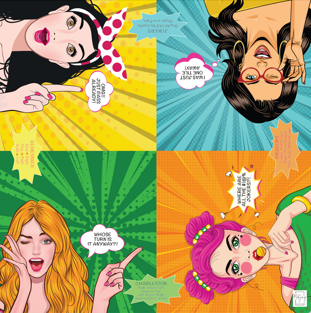 Tapete de Mahjong Doble Cara Girl Talk