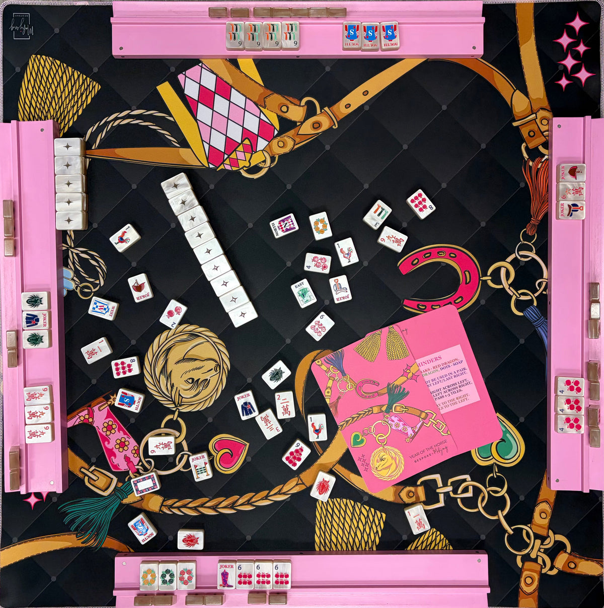 Tapete de Mahjong Doble Cara Year of the Horse – Pleated