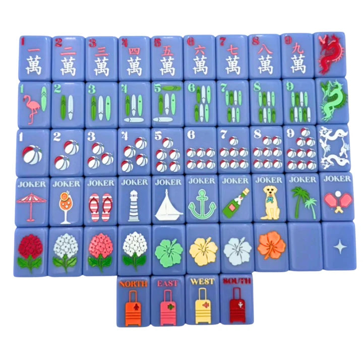 Juego de Mahjong Bespoke x Gray Malin Beach Club – Azul Océano
