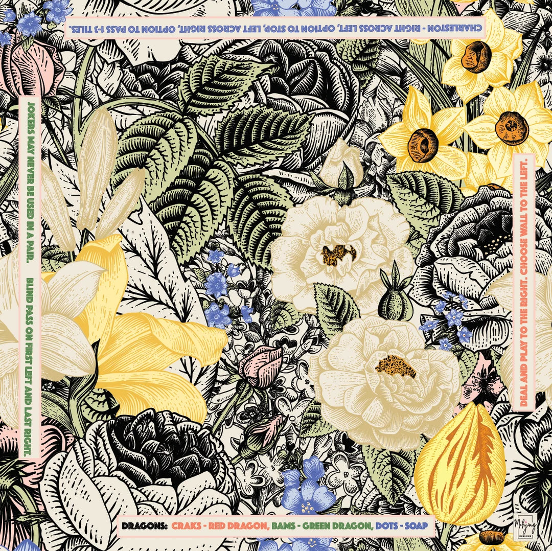 Vintage Floral Mahjong Mat