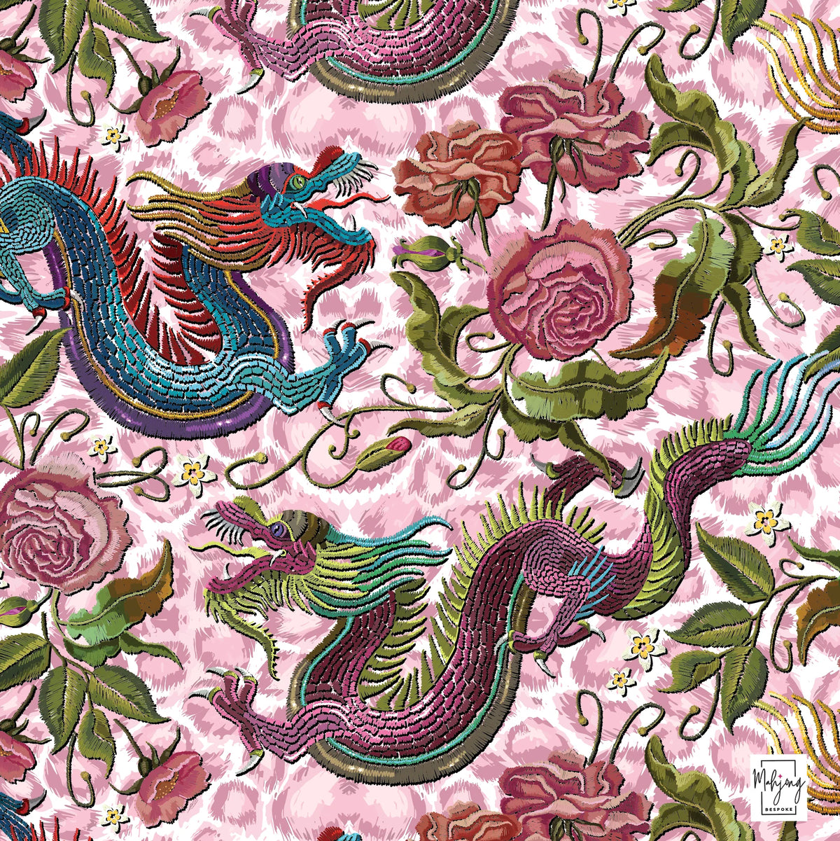 Tapete de Mahjong Year of the Dragon – Amped Up Pink