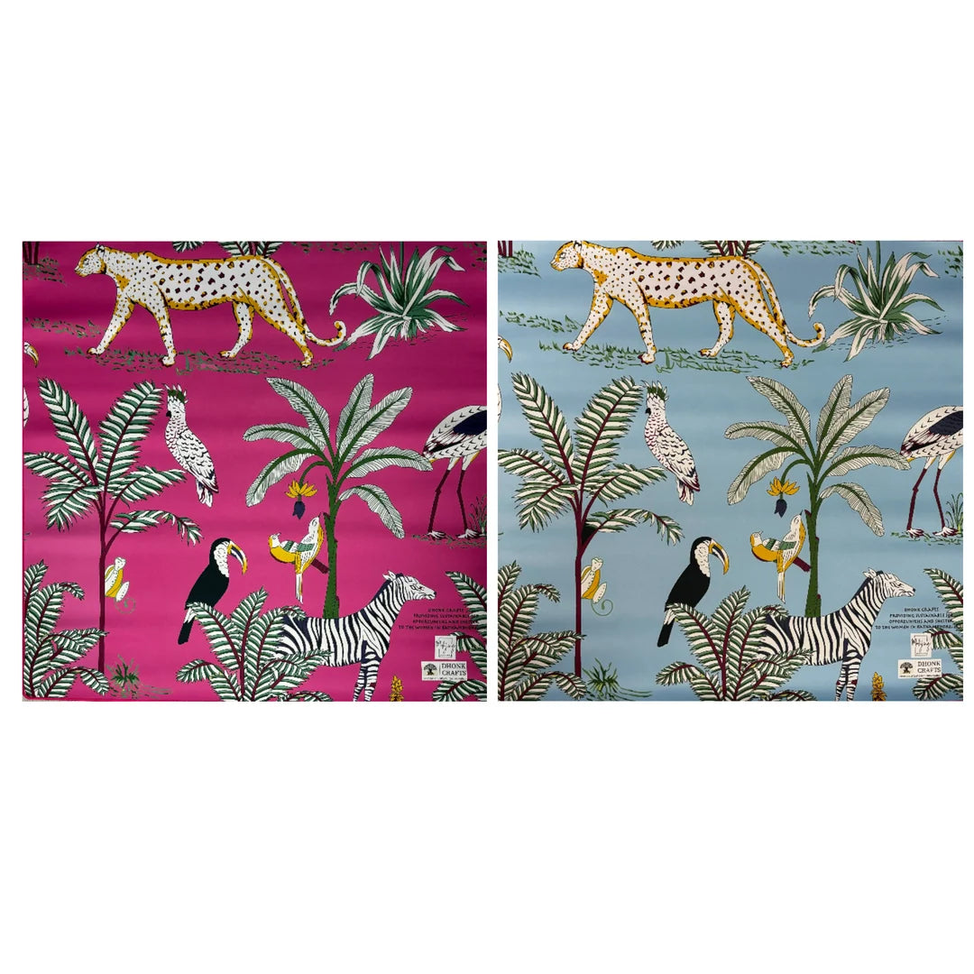 Tapete de Mahjong Doble Cara Bespoke x Dhonk Jungle – Rosa y Turquesa