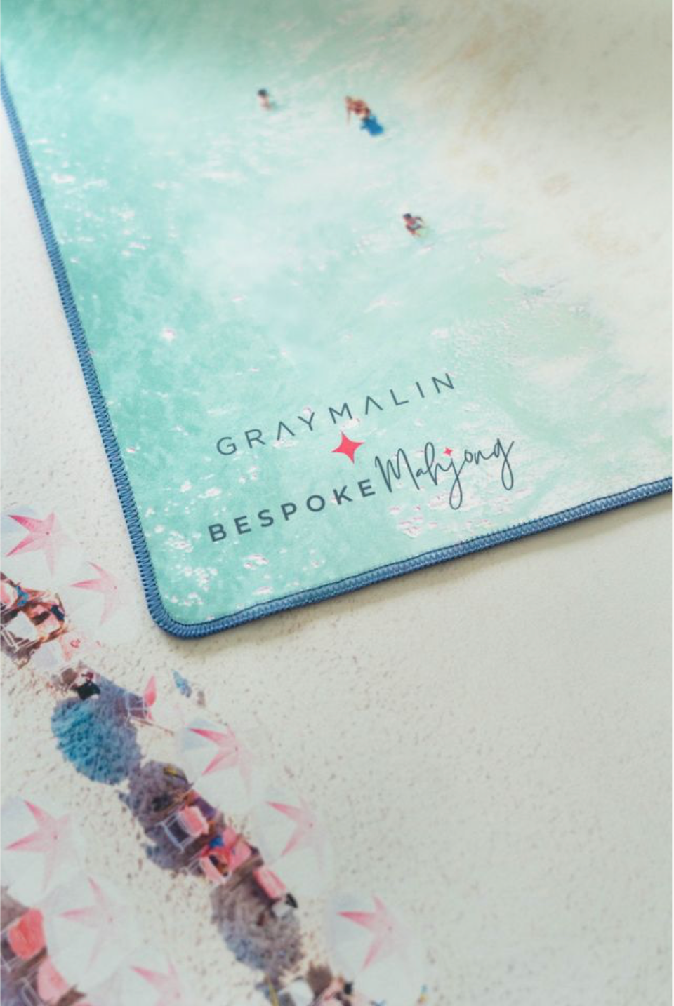 Bespoke x Gray Malin Beach Club Double-Sided Mahjong Mat