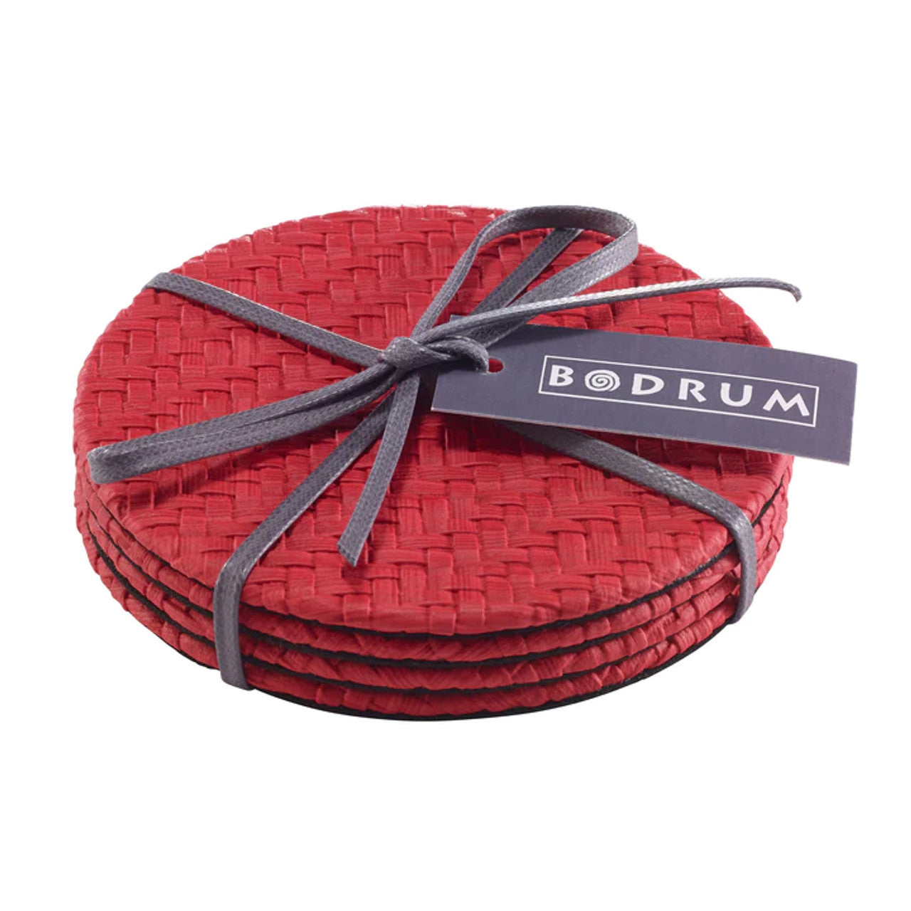 Wicker Tomato Coasters Sets Of 4 Red 4.25" Round