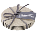 Pronto Gifting Coaster Sets Of 4 Beige 4.25" Round