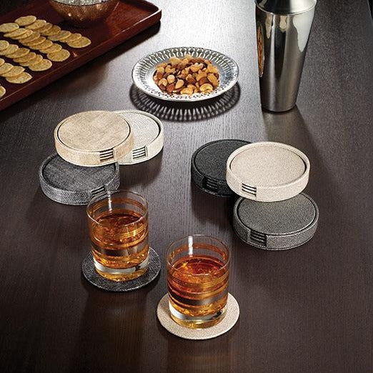 Luster Smoke Boxed Coaster Round 4.25"