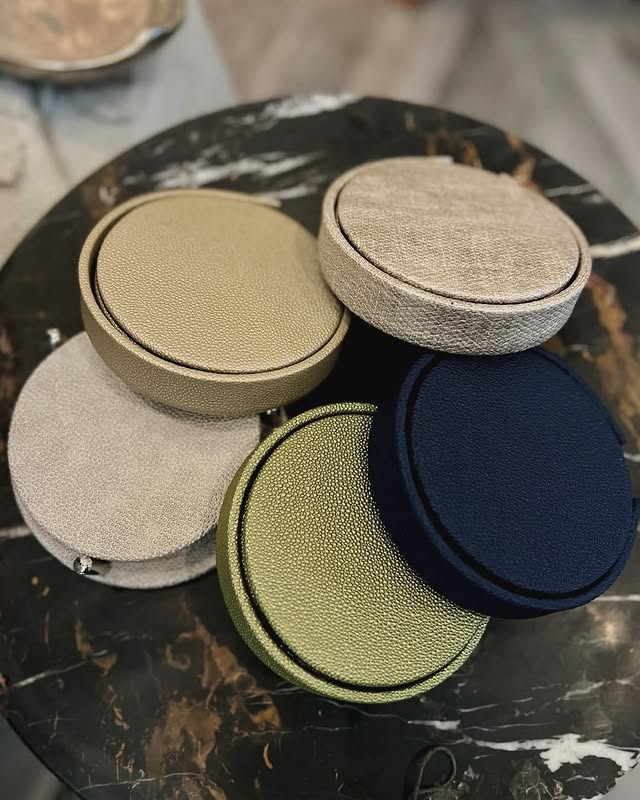 Luster Smoke Boxed Coaster Round 4.25"