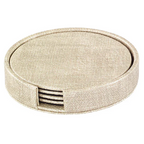 Luster Birch Boxed Coaster Round 4.25"