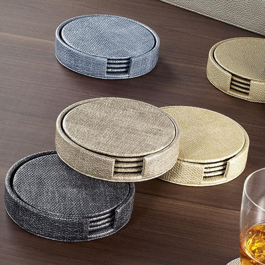 Luster Birch Boxed Coaster Round 4.25"