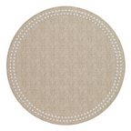 Pearls Circular Mat-beige/white 15" X15"