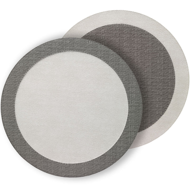 Halo Circular Mat-antique Wahite/gray 15" X15"