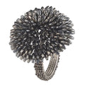 Napkin Rings Pompon Silver 1.5" Diameter