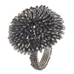 Napkin Rings Pompon Silver 1.5" Diameter