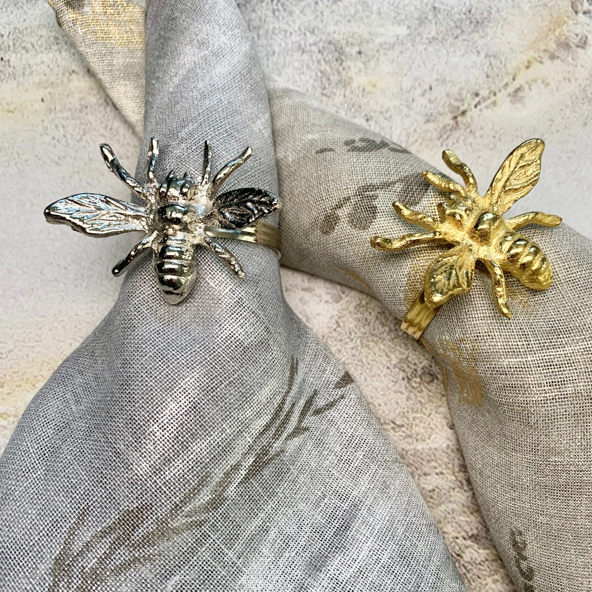 Napkin Rings Bee Silver 1.5" Diameter
