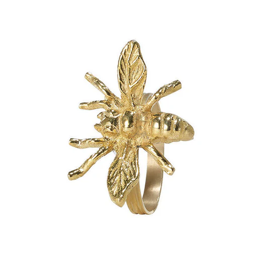 Napkin Rings Bee Gold 1.5" Diameter