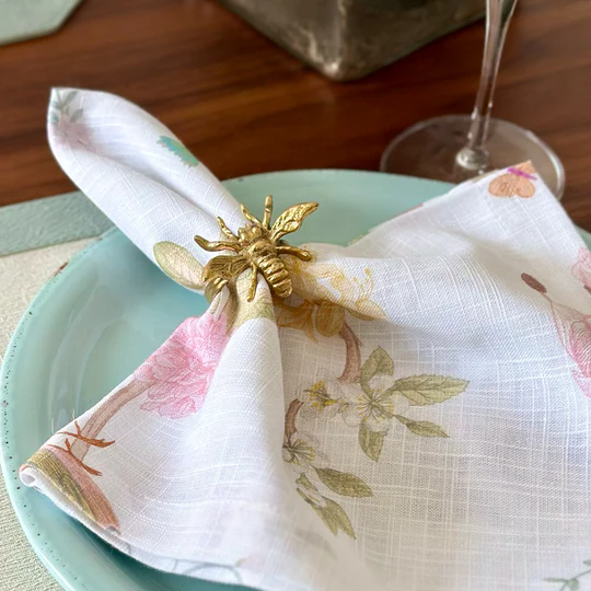 Napkin Rings Bee Gold 1.5" Diameter