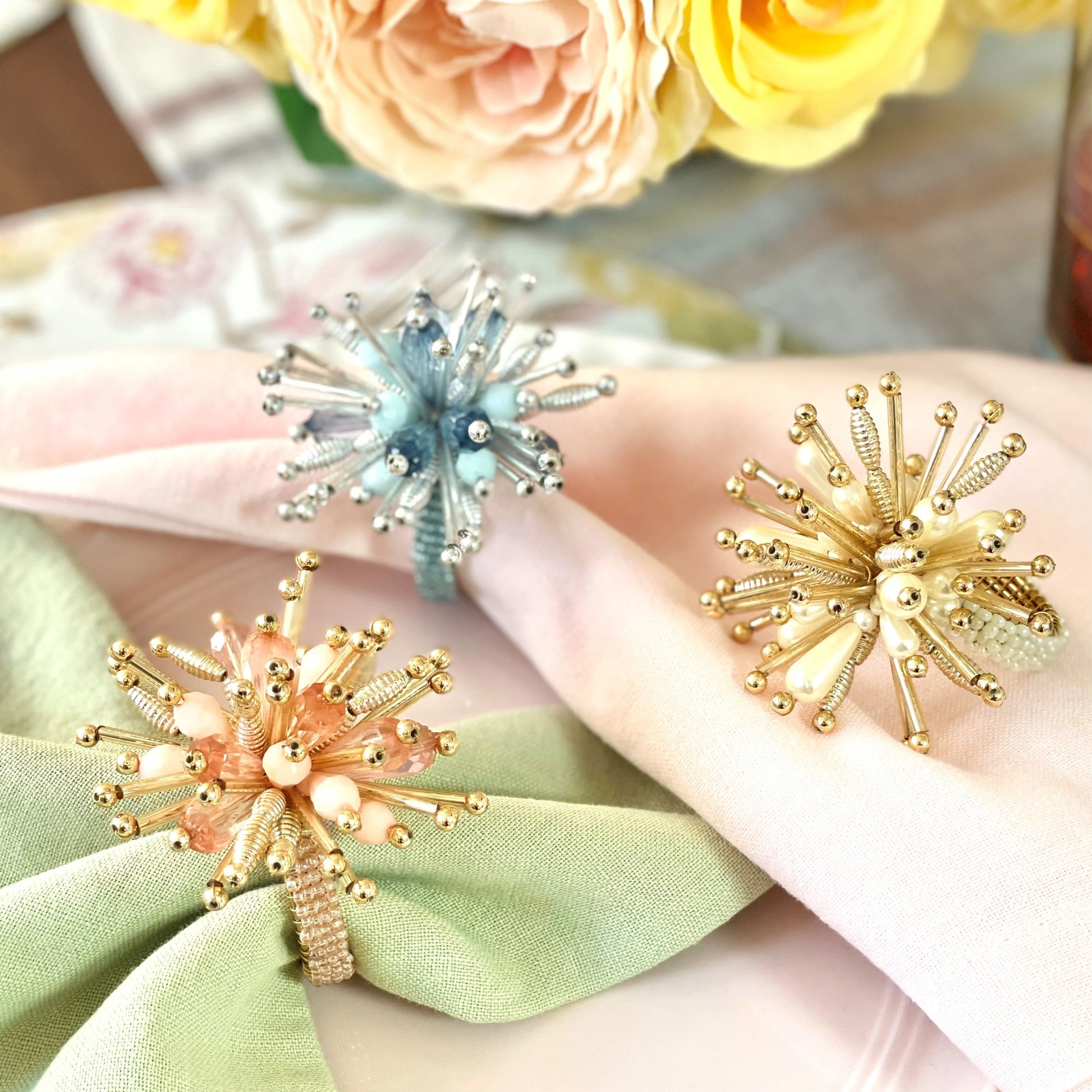 Napkin Rings Metropolitan Rose 1.5" Diameter