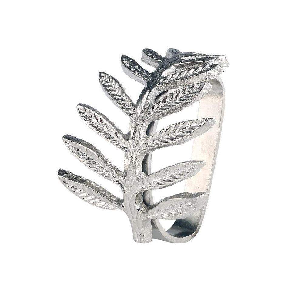 Napkin Rings Fern Silver 1.5" Diameter