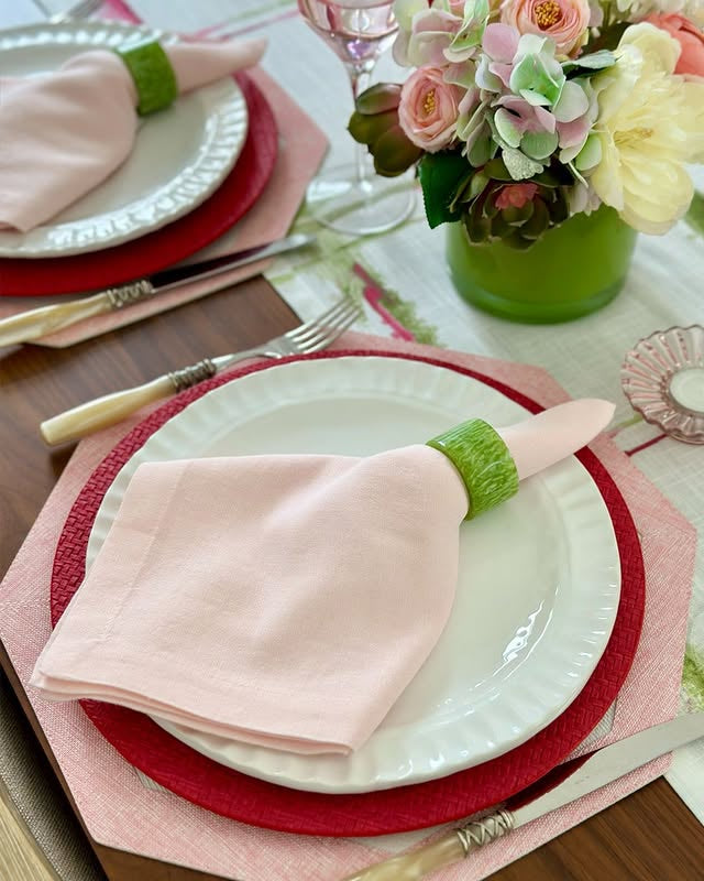 Napkin Rings Marbled Band Green 1.5" Diameter