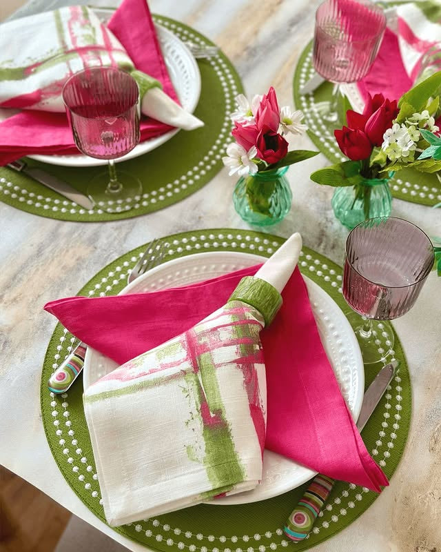 Napkin Rings Marbled Band Green 1.5" Diameter