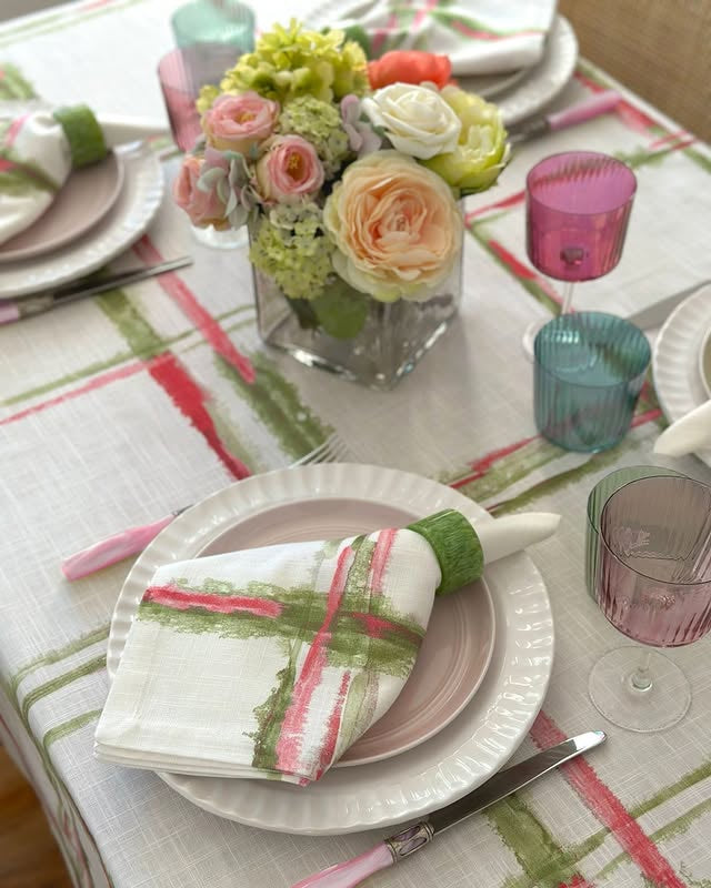 Napkin Rings Marbled Band Green 1.5" Diameter