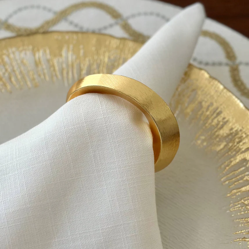 Napkin Ring Oviform Gold 2.5" X 2.5" X 0.5"