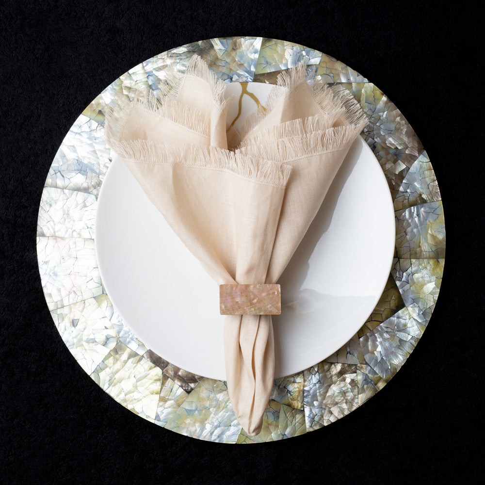 Napkin Ring Cracked Shell Pearl 1.5" Diameter