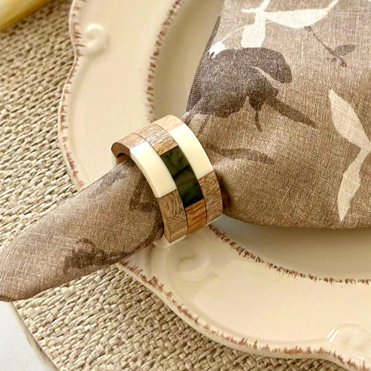 Napkin Ring Patched Wood 1.5" Diameter