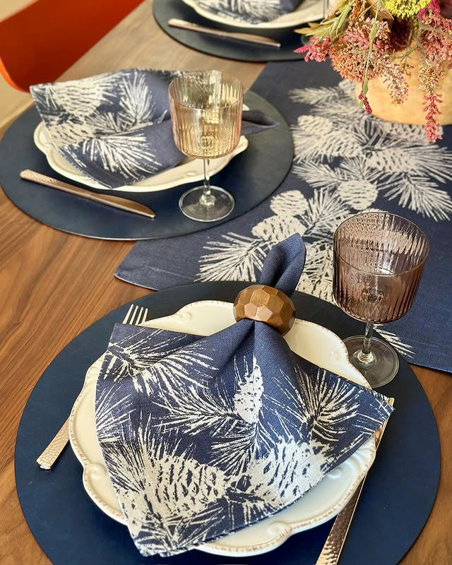 Napking Ring  Faceted Wood 15" Diameter