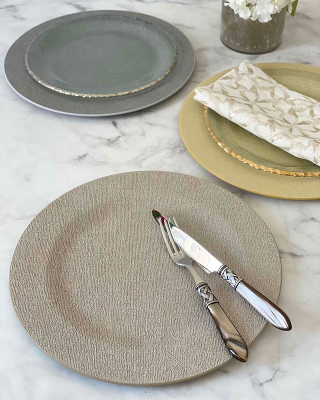 Gem Charger Plate Pearl 13" Diameter
