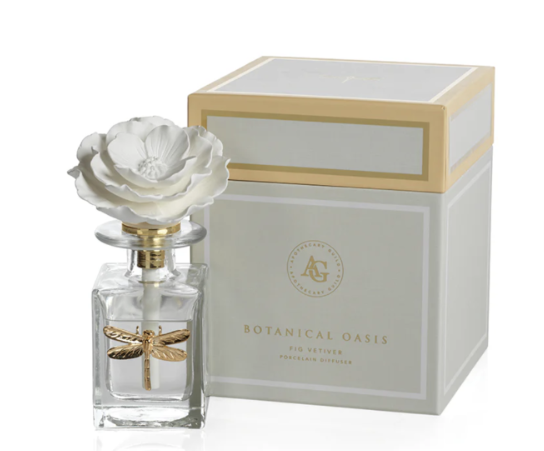 Apothecary Guild Botanical Oasis Porcelain Diffuser Dragonfly Fig Vertiver 100 Ml