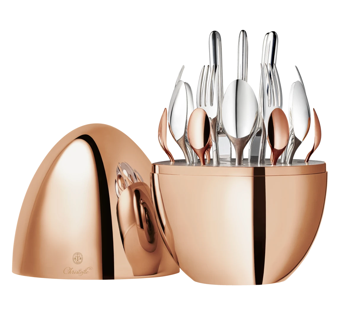 Mood Precious 24-Piece Rose Gold Flatware Set with Chest