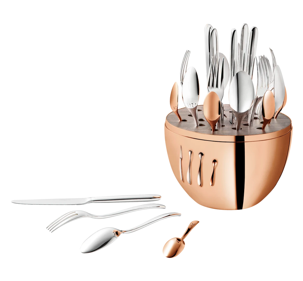 Mood Precious 24-Piece Rose Gold Flatware Set with Chest