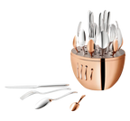 Mood Precious 24-Piece Rose Gold Flatware Set with Chest