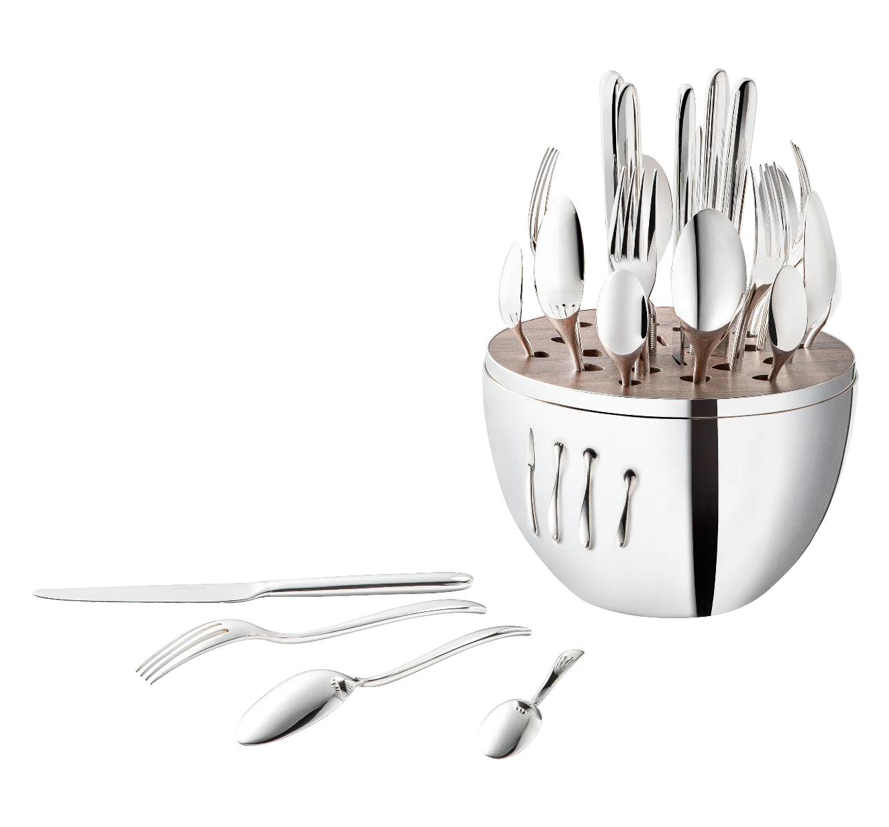 Mood 24-Piece Silver Plated Flatware Set With Chest